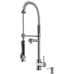 Zurich Single-Handle Pull-Down Sprayer Kitchen Faucet With Soap Dispenser In Matte Black -Household Items Sales 70a6138e3149045748c7478847226dcc 1800x1800