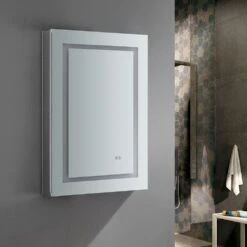 Spazio 24 In. W X 36 In. H Recessed Or Surface Mount Medicine Cabinet With LED Lighting, Mirror Defogger And Left Hinge -Household Items Sales 716dfc082047932904a67eb7e7841032 1800x1800
