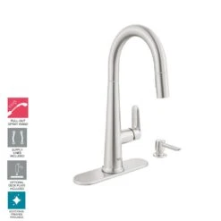 Veletto Single-Handle Pull-Down Dual Sprayer Kitchen Faucet With Soap Dispenser In SuperSteel InfinityFinish -Household Items Sales 72d943f6f0b0ac06b6787ddcc3b0945e 1800x1800
