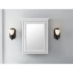 23.82 In. W X 29.50 In. H Framed Rectangular Beveled Edge Bathroom Vanity Mirror In White -Household Items Sales 74d054fc1b2114354a70393017ab3551 1800x1800