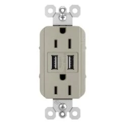 Legrand Radiant Nickel 15-Amp Decorator Tamper Resistant Residential Usb Outlet