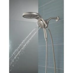 HydroRain Two-in-One 5-Spray 6 In. Dual Wall Mount Fixed And Handheld H2Okinetic Shower Head In Stainless -Household Items Sales 78efd7c5a90565a4ae0ec124f36fc573 1800x1800