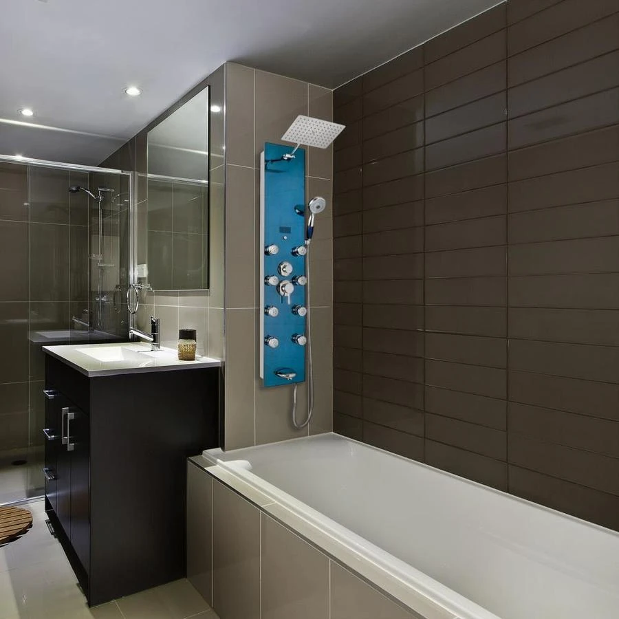 AKDY 52-in Brushed Stainless Steel 8-Spray Shower Panel System (Valve Included) 17 AKDY 52-in Brushed Stainless Steel 8-Spray Shower Panel System (Valve Included) - Image 15