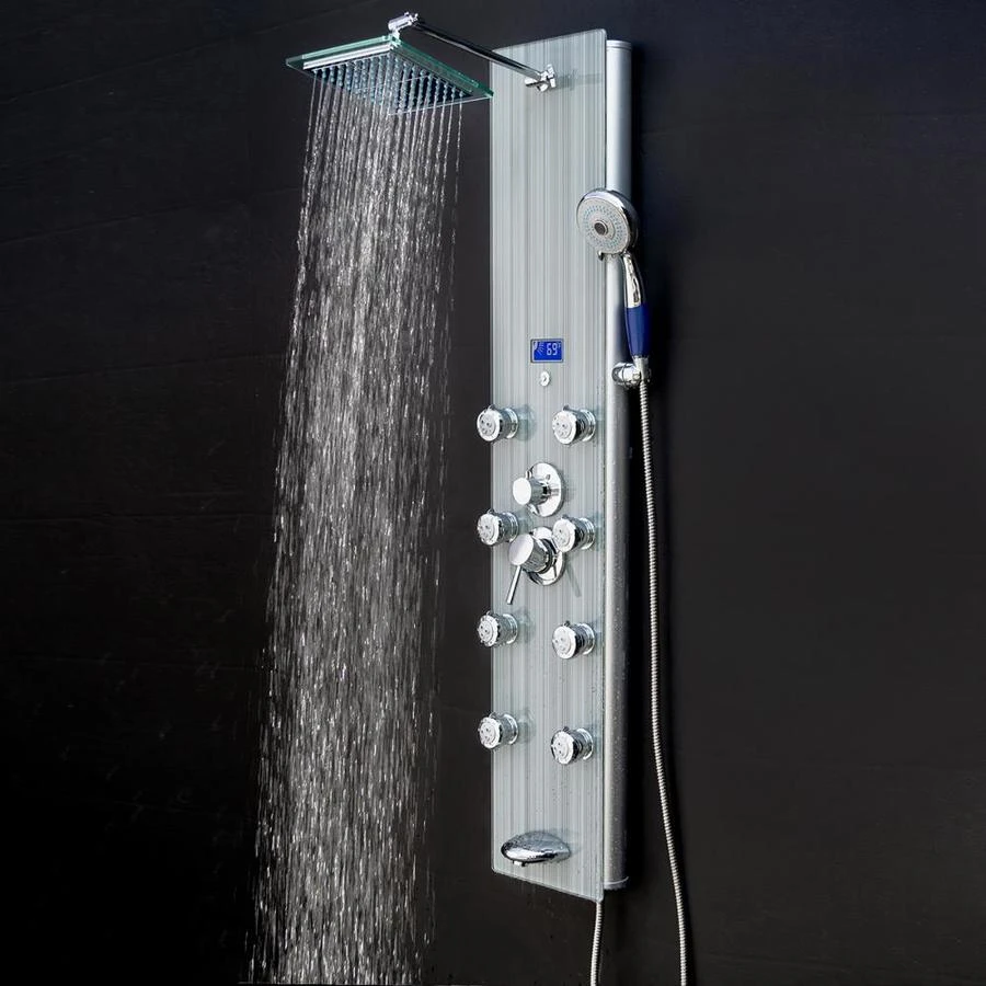 AKDY 52-in Brushed Stainless Steel 8-Spray Shower Panel System (Valve Included) 4 AKDY 52-in Brushed Stainless Steel 8-Spray Shower Panel System (Valve Included) - Image 2