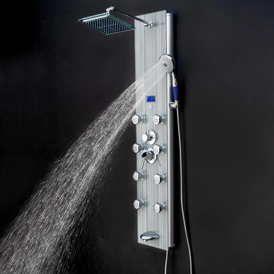 AKDY 52-in Brushed Stainless Steel 8-Spray Shower Panel System (Valve Included) 7 AKDY 52-in Brushed Stainless Steel 8-Spray Shower Panel System (Valve Included) - Image 5