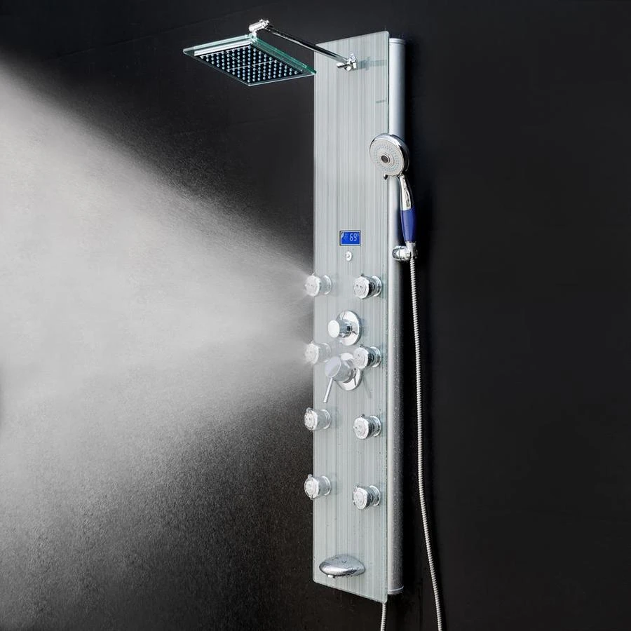 AKDY 52-in Brushed Stainless Steel 8-Spray Shower Panel System (Valve Included) 8 AKDY 52-in Brushed Stainless Steel 8-Spray Shower Panel System (Valve Included) - Image 6
