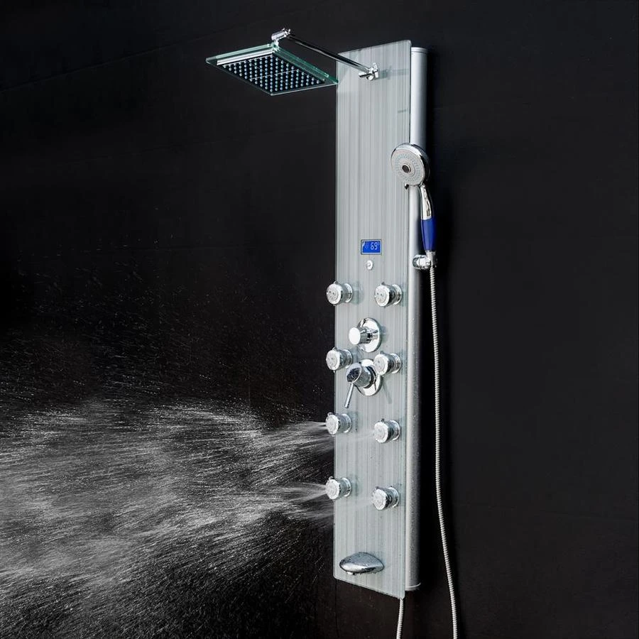 AKDY 52-in Brushed Stainless Steel 8-Spray Shower Panel System (Valve Included) 9 AKDY 52-in Brushed Stainless Steel 8-Spray Shower Panel System (Valve Included) - Image 7