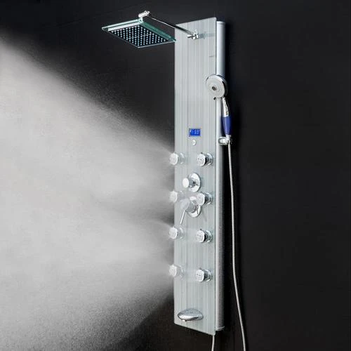 AKDY 52-in Brushed Stainless Steel 8-Spray Shower Panel System (Valve Included) 14 AKDY 52-in Brushed Stainless Steel 8-Spray Shower Panel System (Valve Included) - Image 12