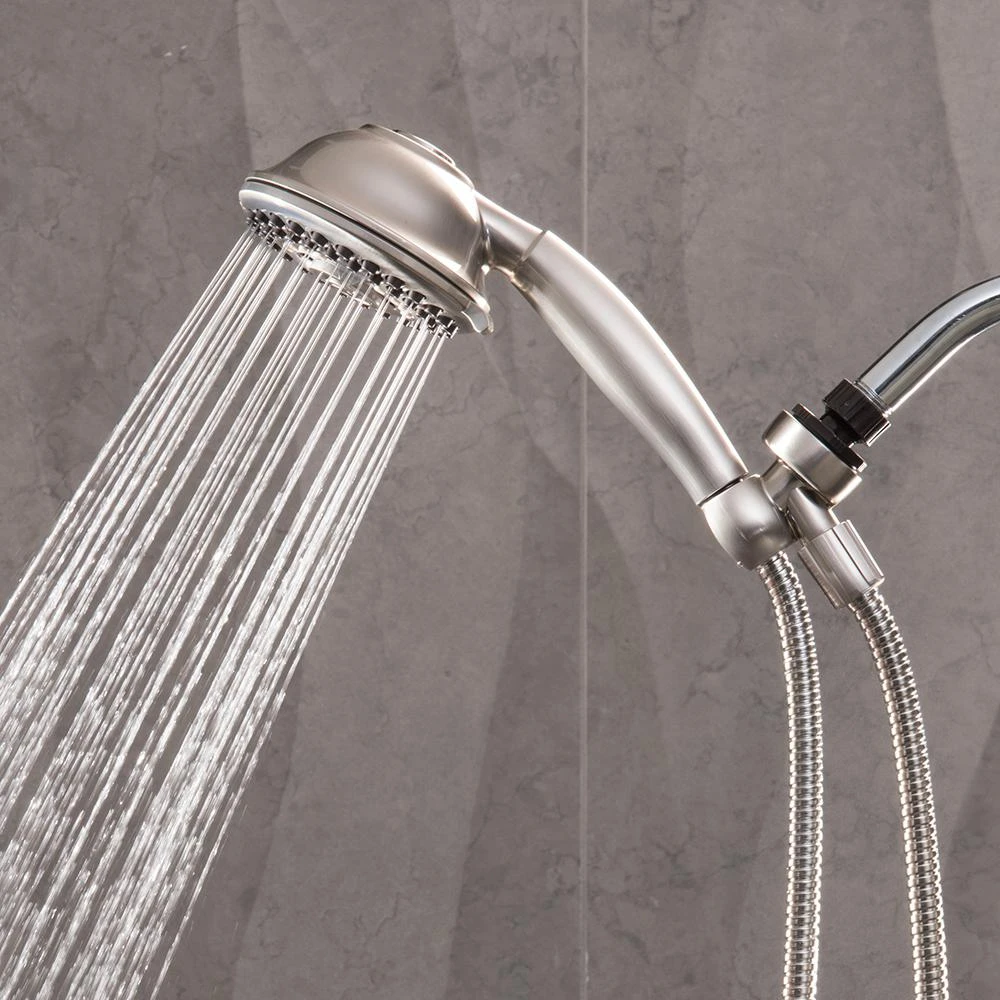 9-Spray 4.5 In. Single Wall Mount Low Flow Handheld Adjustable Shower Head In Brushed Nickel 4 9-Spray 4.5 In. Single Wall Mount Low Flow Handheld Adjustable Shower Head In Brushed Nickel - Image 2