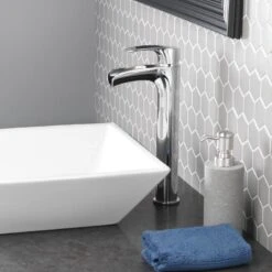 Jacuzzi Callum Brushed Nickel 1-handle Vessel WaterSense Bathroom Sink Faucet With Drain -Household Items Sales 820633951483 08331513 1800x1800