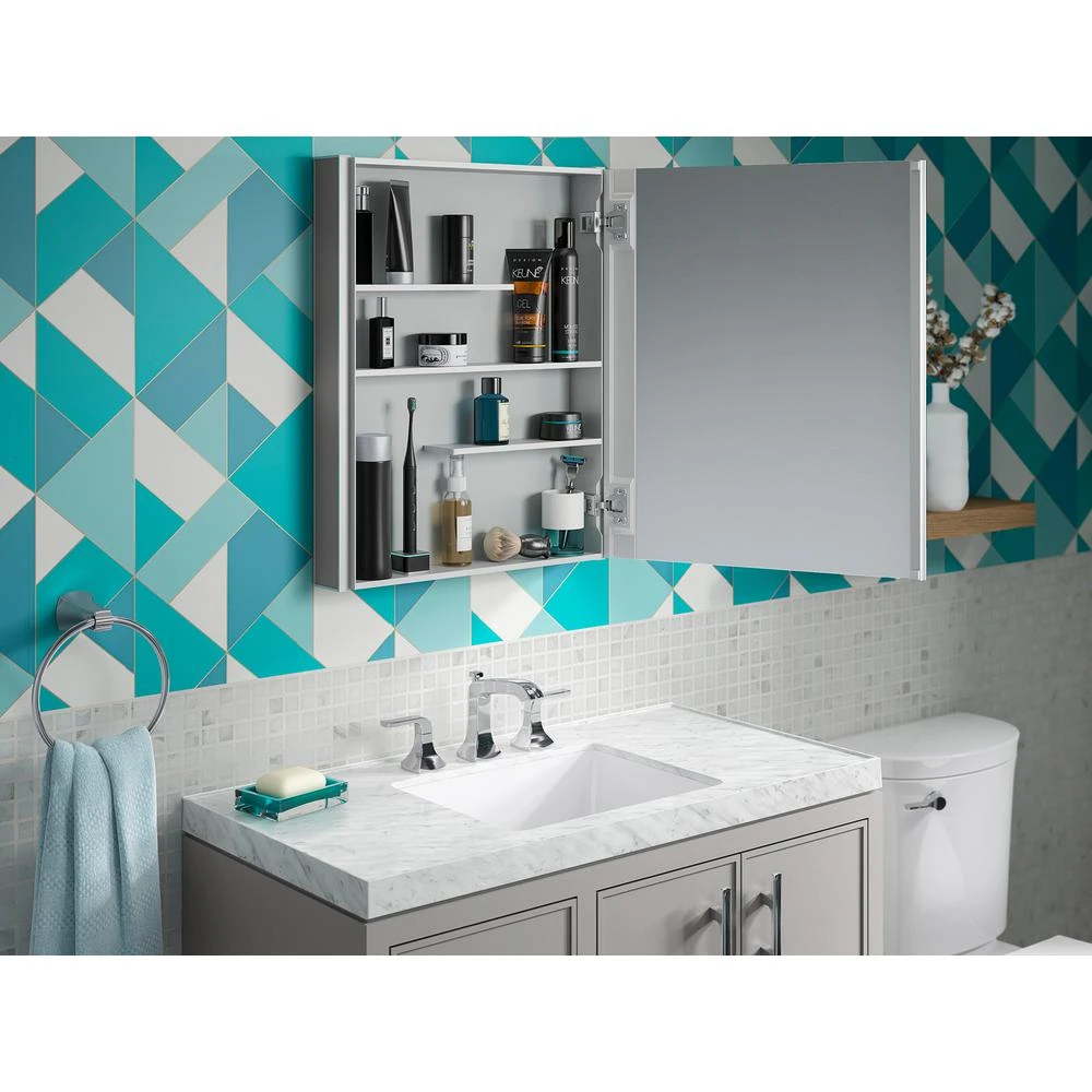 Maxstow 20 In. X 24 In. Frameless Surface-Mount Aluminum Medicine Cabinet 6 Maxstow 20 In. X 24 In. Frameless Surface-Mount Aluminum Medicine Cabinet - Image 4