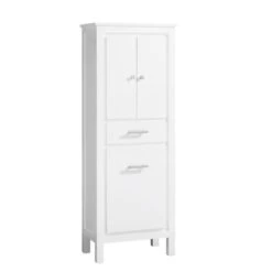 Azzuri Riley 24-in W X 64.4-in H X 15-in D Sea Salt Gray Plywood Freestanding Linen Cabinet -Household Items Sales 842636102952 09010087 1800x1800