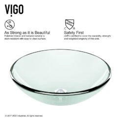 VIGO Glass Vessel Bathroom Sink In Clear Crystalline Glass With Waterfall Faucet Set In Brushed Nickel -Household Items Sales 87289641ecfe457f97635fbdcc9f73aa 1800x1800