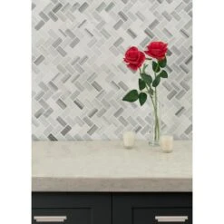 MSI Bergamo Herringbone 12 In. X 12 In. X 10 Mm Polished Marble Mesh-Mounted Mosaic Tile (10 Sq. Ft. / Case) -Household Items Sales 874f47f417596c273048931a53966841 1800x1800