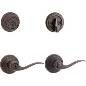 Kwikset Tustin Venetian Bronze Smartkey Single-Cylinder Deadbolt Universal Keyed Entry Door Handle Combo Pack (1 Handle And 1 Deadbolt) 3 Kwikset Tustin Venetian Bronze Smartkey Single-Cylinder Deadbolt Universal Keyed Entry Door Handle Combo Pack (1 Handle And 1 Deadbolt)