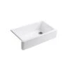 KOHLER Whitehaven 35.68-in X 21.56-in White Single Bowl Tall (8-in Or Larger) Undermount Apron Front/Farmhouse Residential Kitchen Sink -Household Items Sales 885612051806 1800x1800