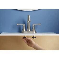 KOHLER Lilyfield Brushed Nickel 2-Handle 4-in Centerset WaterSense Bathroom Sink Faucet With Drain 19 KOHLER Lilyfield Brushed Nickel 2-Handle 4-in Centerset WaterSense Bathroom Sink Faucet With Drain -Household Items Sales 885612574589 08289406 1800x1800