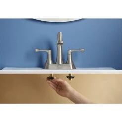 KOHLER Lilyfield Brushed Nickel 2-Handle 4-in Centerset WaterSense Bathroom Sink Faucet With Drain 29 KOHLER Lilyfield Brushed Nickel 2-Handle 4-in Centerset WaterSense Bathroom Sink Faucet With Drain -Household Items Sales 885612574589 16342309 1800x1800