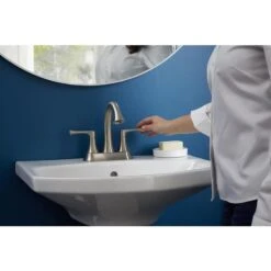 KOHLER Lilyfield Brushed Nickel 2-Handle 4-in Centerset WaterSense Bathroom Sink Faucet With Drain 28 KOHLER Lilyfield Brushed Nickel 2-Handle 4-in Centerset WaterSense Bathroom Sink Faucet With Drain -Household Items Sales 885612574589 16342311 1800x1800