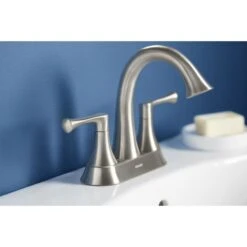 KOHLER Lilyfield Brushed Nickel 2-Handle 4-in Centerset WaterSense Bathroom Sink Faucet With Drain 26 KOHLER Lilyfield Brushed Nickel 2-Handle 4-in Centerset WaterSense Bathroom Sink Faucet With Drain -Household Items Sales 885612574589 16342312 1800x1800