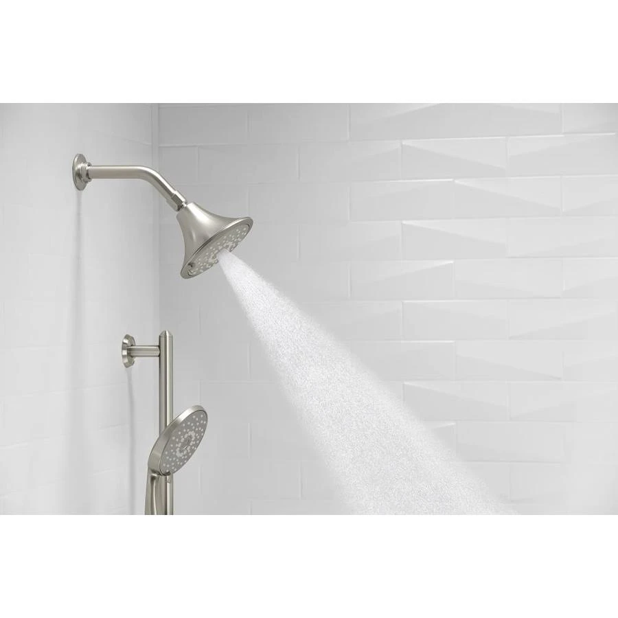 KOHLER Forte Vibrant Brushed Nickel 3-Spray Shower Head 2.5-GPM (9.5-LPM) 4 KOHLER Forte Vibrant Brushed Nickel 3-Spray Shower Head 2.5-GPM (9.5-LPM) - Image 2