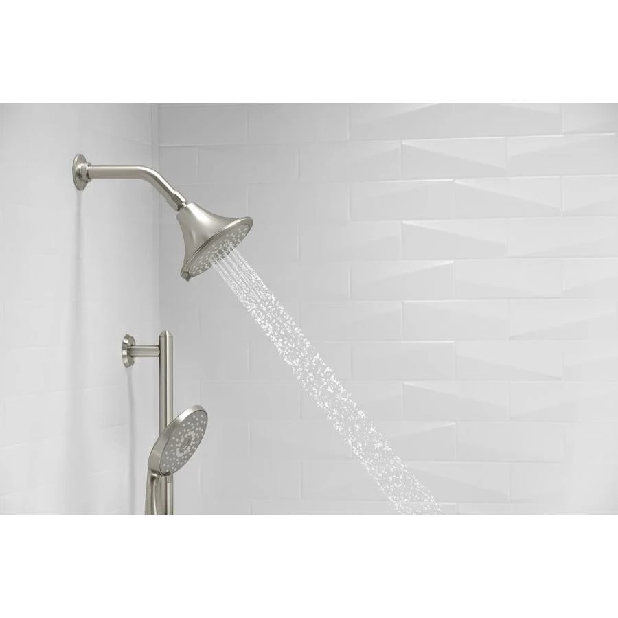 KOHLER Forte Vibrant Brushed Nickel 3-Spray Shower Head 2.5-GPM (9.5-LPM) 5 KOHLER Forte Vibrant Brushed Nickel 3-Spray Shower Head 2.5-GPM (9.5-LPM) - Image 3