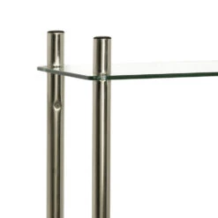 Zenna Home® Floating Glass 26"W X 60"H Brushed Nickel Over-the-Toilet Storage Shelves -Household Items Sales 8935BN alt2 1800x1800