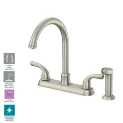 Builders 2-Handle Standard Kitchen Faucet With Sprayer In Stainless Steel -Household Items Sales 8b647828fa486a866e5e0209f9f1c87f 1800x1800
