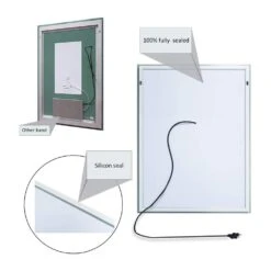 28 In. X 36 In. Frameless Single Wall Mounted Vanity Bathroom LED Mirror/Touch On/OFF Dimmer And Anti-Fog Function -Household Items Sales 8d7559b0c0d23ba4957754bf654b4953 1800x1800