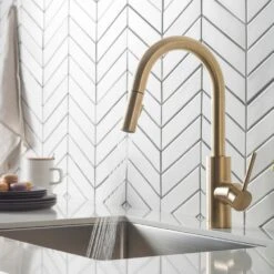 Oletto Single-Handle Pull-Down Sprayer Kitchen Faucet In Gold -Household Items Sales 8fd1ec20e7744d60cdbe6a6c39927904 1800x1800