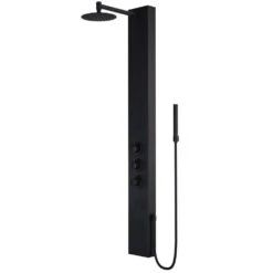 Elling-Ton 59 In. 4-Jet High Pressure Shower System With Fixed Rainhead And Handheld Dual Shower In Matte Black