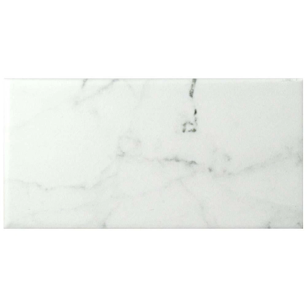 Merola Tile Classico Carrara Matte 3 In. X 6 In. Ceramic Wall Subway Tile (6.03 Sq. Ft. / Case) 11 Merola Tile Classico Carrara Matte 3 In. X 6 In. Ceramic Wall Subway Tile (6.03 Sq. Ft. / Case) - Image 9