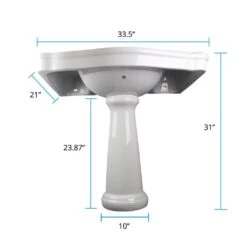 Darbyshire 33-1/2 In. Pedestal Combo Bathroom Sink In White With Overflow -Household Items Sales 9b6f077924a9ddf8d54e9dca370e3c2c 1800x1800