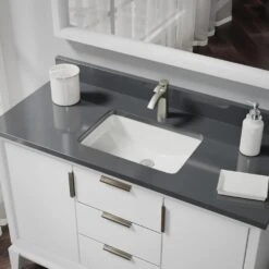 Rene Undermount Porcelain Bathroom Sink In White With Pop-Up Drain In Brushed Nickel -Household Items Sales 9c5ee1c332dbec960a678b919a3e0c67 1800x1800