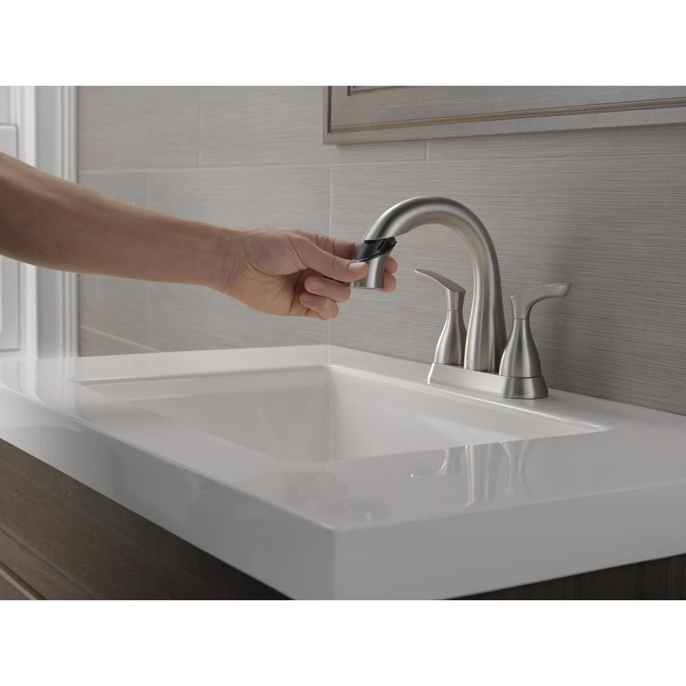 Broadmoor 4 In. Centerset 2-Handle Pull-Down Spout Bathroom Faucet In SpotShield Brushed Nickel 5 Broadmoor 4 In. Centerset 2-Handle Pull-Down Spout Bathroom Faucet In SpotShield Brushed Nickel - Image 3