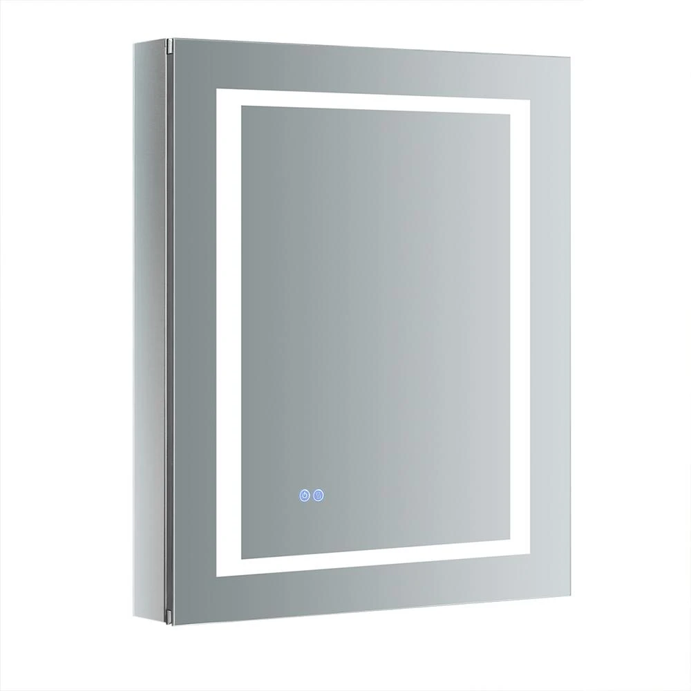 Spazio 24 In. W X 30 In. H Recessed Or Surface Mount Medicine Cabinet With LED Lighting, Mirror Defogger And Right Hinge 3 Spazio 24 In. W X 30 In. H Recessed Or Surface Mount Medicine Cabinet With LED Lighting, Mirror Defogger And Right Hinge