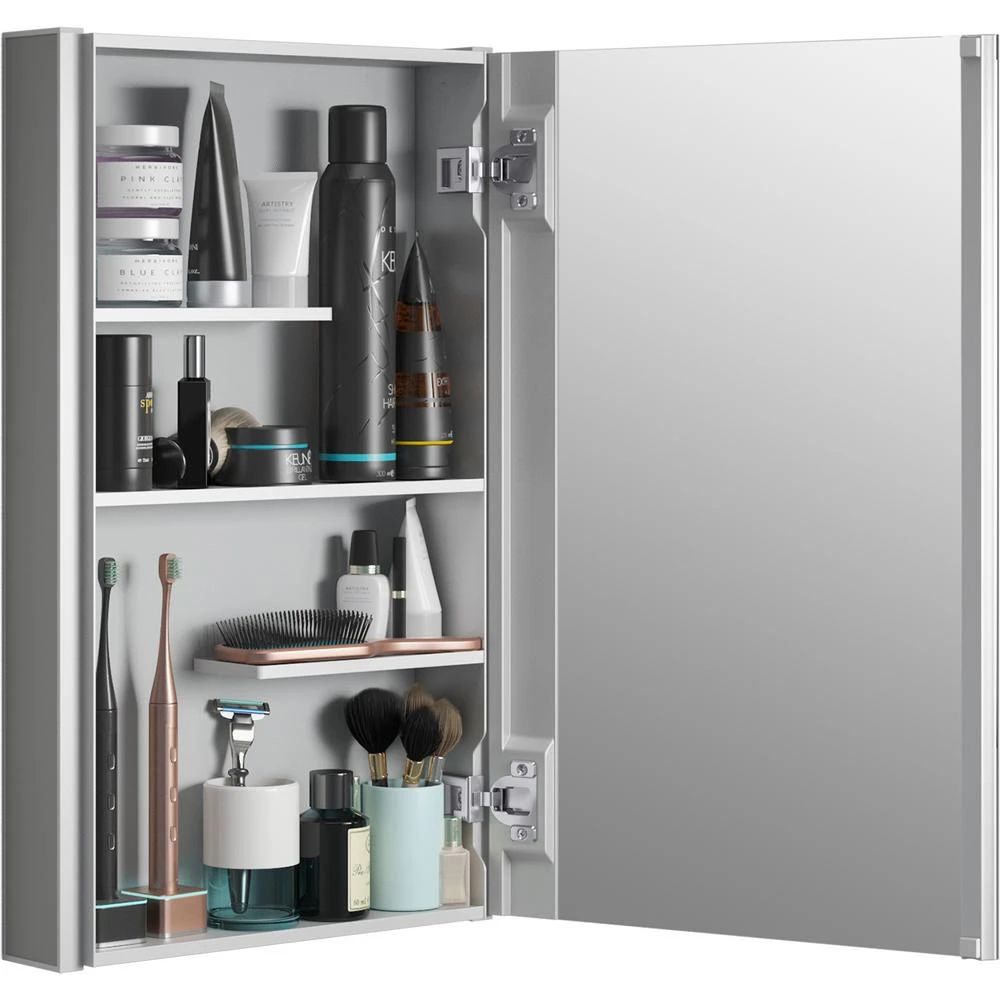 Maxstow 20 In. X 24 In. Frameless Surface-Mount Aluminum Medicine Cabinet 14 Maxstow 20 In. X 24 In. Frameless Surface-Mount Aluminum Medicine Cabinet - Image 12