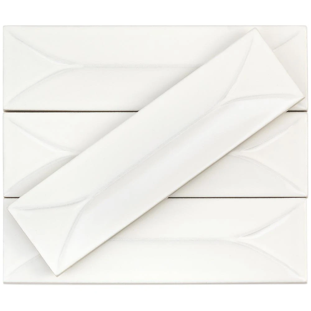 Ivy Hill Tile Vintage Bianco 3D 3 In. X 9 In. 10mm Polished Ceramic Subway Wall Tile (40 Pieces) (6.02 Sq. Ft./Box) 5 Ivy Hill Tile Vintage Bianco 3D 3 In. X 9 In. 10mm Polished Ceramic Subway Wall Tile (40 Pieces) (6.02 Sq. Ft./Box) - Image 3