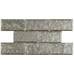 Merola Tile Lustre Beveled Antique Mirror 3 In. X 6 In. Glass Subway Wall Tile (10.95 Sq. Ft. / Case)