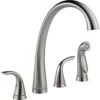 Pilar 2-Handle Standard Kitchen Faucet With Side Sprayer In Arctic Stainless