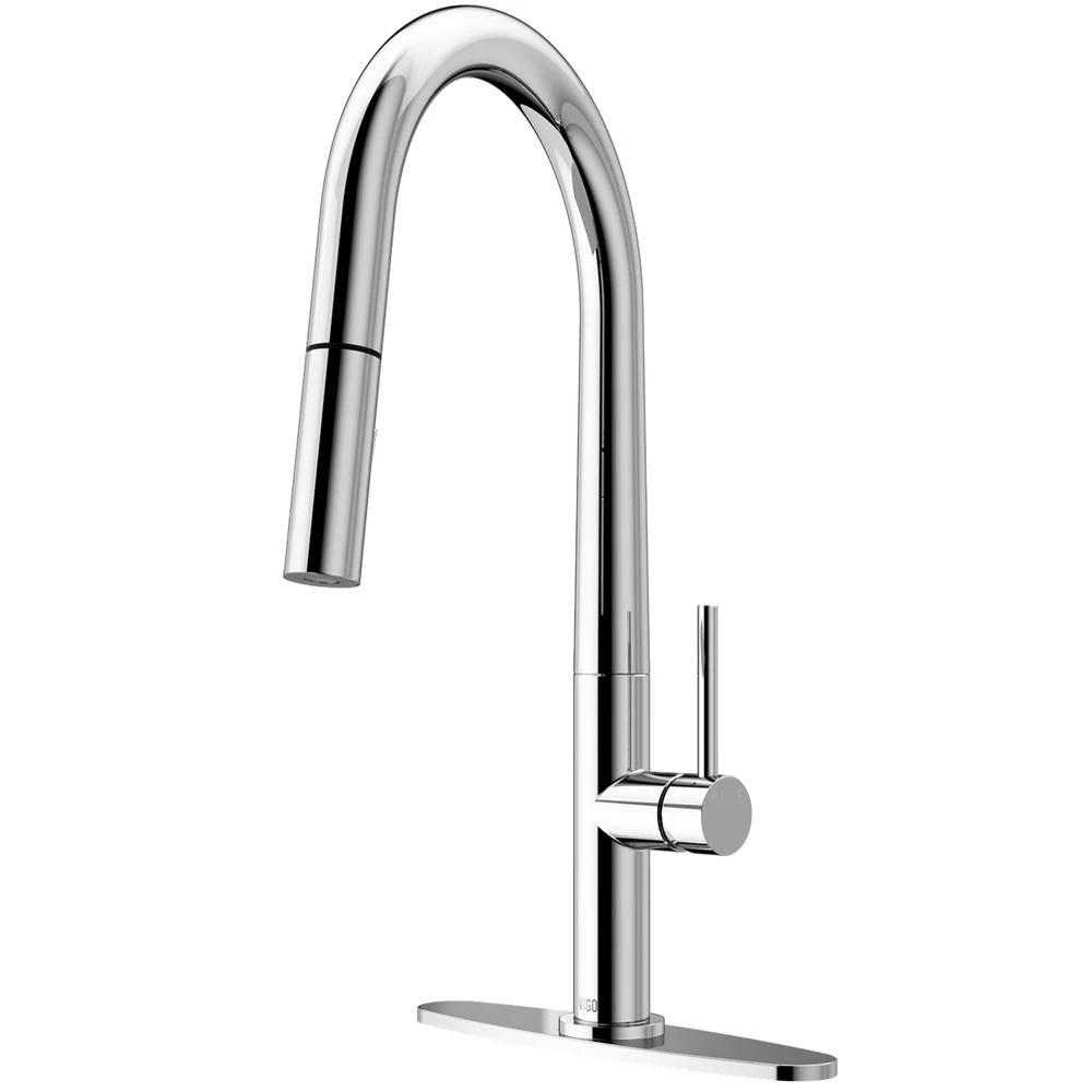 Greenwich Single-Handle Pull-Down Sprayer Kitchen Faucet With Deck Plate In Matte Black 4 Greenwich Single-Handle Pull-Down Sprayer Kitchen Faucet With Deck Plate In Matte Black - Image 2