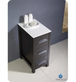 Fresca Torino 12"W X 18"D X 28"H Espresso Linen Cabinet -Household Items Sales FST6212ES 2 1800x1800