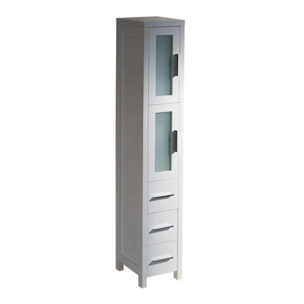 Fresca Torino 12"W X 15"D X 68-1/8"H White Linen Cabinet 3 Fresca Torino 12"W X 15"D X 68-1/8"H White Linen Cabinet