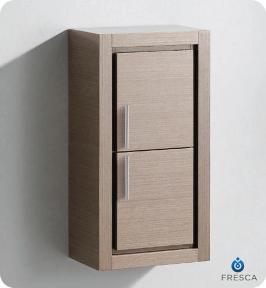 Fresca 16"W X 10"D X 30"H Gray Oak Linen Cabinet 5 Fresca 16"W X 10"D X 30"H Gray Oak Linen Cabinet - Image 3