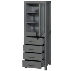 Wyndham Collection Sheffield 24"W X 20"D X 71"H Dark Gray Linen Cabinet 6 Wyndham Collection Sheffield 24"W X 20"D X 71"H Dark Gray Linen Cabinet -Household Items Sales WC 1414 LT DKG OPEN 654a169e 8854 43a4 b222 c87b80e08c60 1800x1800