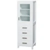 Wyndham Collection Sheffield 24"White Linen Tower With Shelved Cabinet Storage And 4 Drawers 2 Wyndham Collection Sheffield 24"White Linen Tower With Shelved Cabinet Storage And 4 Drawers -Household Items Sales WC 1414 LT WHT 1800x1800