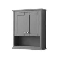 Wyndham Collection Avery 25"W X 9"D X 30"H Dark Gray Bathroom Wall Cabinet