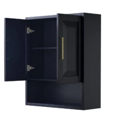 Wyndham Collection Daria 25"W X 9"D Dark Blue Over The Toilet Storage Cabinet -Household Items Sales WC 2525 WC BLU OPEN 1800x1800