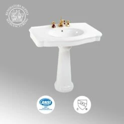 Darbyshire 33-1/2 In. Pedestal Combo Bathroom Sink In White With Overflow -Household Items Sales a050491ddd1e742d7c537ed222e982d2 1800x1800