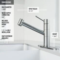 Branson Single-Handle Pull-Out Sprayer Kitchen Faucet With Deck Plate In Stainless Steel -Household Items Sales a06a1e3155b9d60fce42257f3b40a9d5 1800x1800